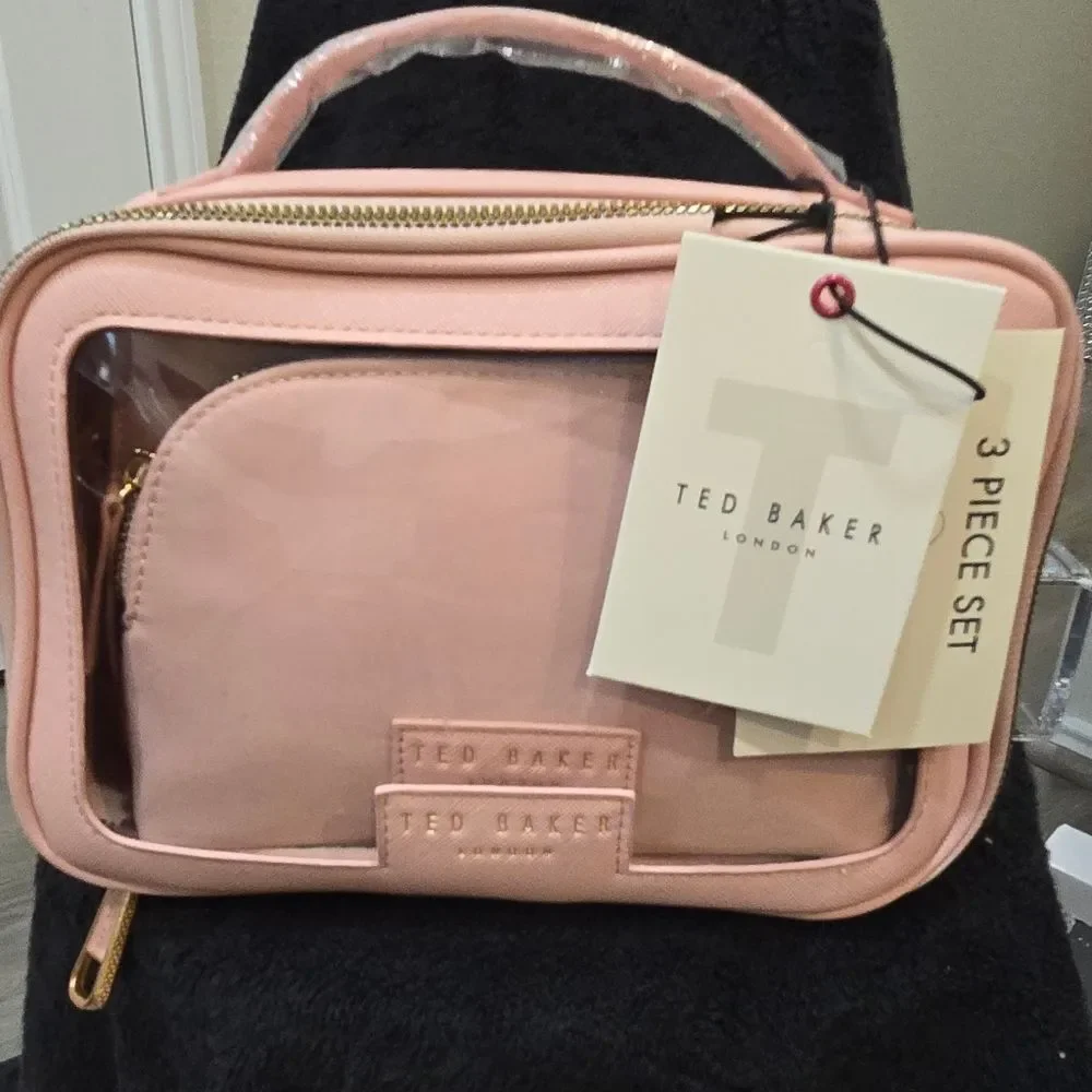 Ted Baker London 3-PC  Cosmetic‎ Bag Set- Cloud Pink